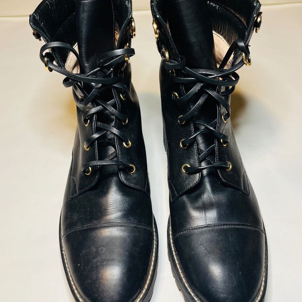 Stuart Weitzman Lexy Combat-style lace-up boots 9.5